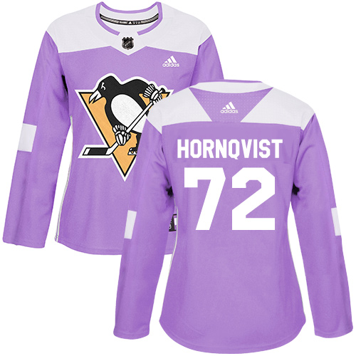 Adidas Penguins #72 Patric Hornqvist Purple Authentic Fights Cancer Women's Stitched NHL Jersey
